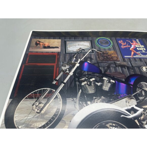 LE GM Harley Davidson motorcycle print artwork signed 9/50 16x12" READ - Picture 5 of 7